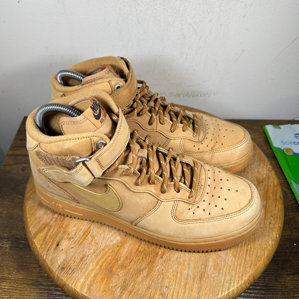 Nike Air Force 1 Mid Mens Tan Suede Basketball Shoes Size 10 DJ9158-200